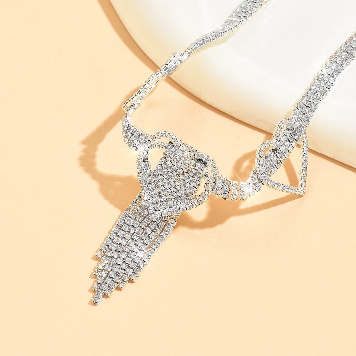 Womens Crystal Tassel Anklet With Rhinestone Dangle Charm Design